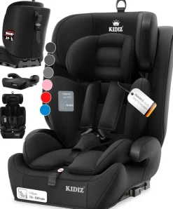 KIDIZ® Autokindersitz Premium Kinderautositz Gruppe 1+2+3, 9-36 kg 5-Punkt-Sicherheitsgurt, Autositz, Kindersitz, Einstellbare Kopfstütze, Mitwachsende Sitzerhöhung 1-12 Jahre, Stabil und Sicher