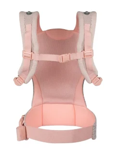 Kikkaboo Babytrage Hoody Fly Strickstoff 3 in 1 Bauch- und Rückentrage, Hüftsitz rosa