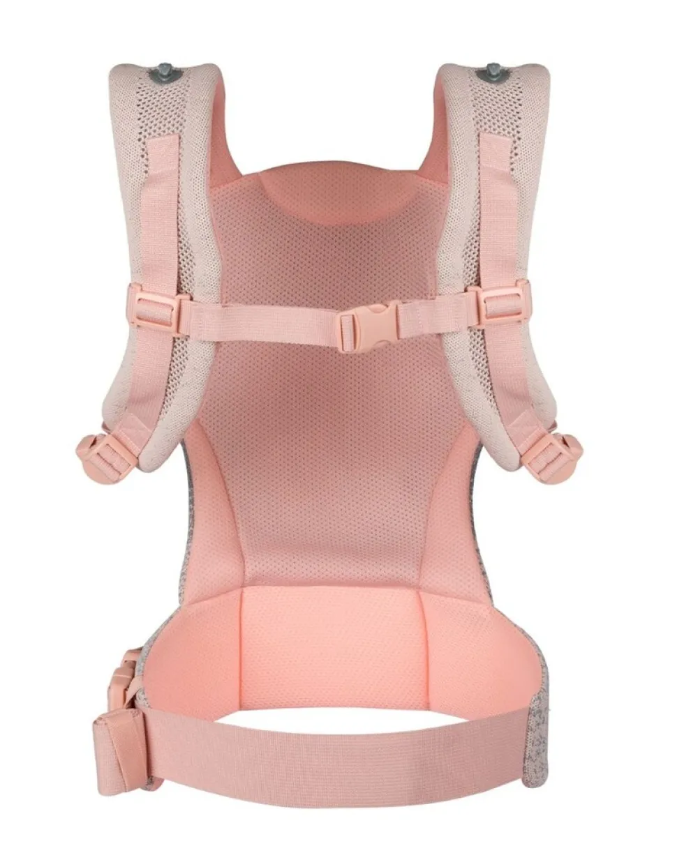 Kikkaboo Babytrage Hoody Fly Strickstoff 3 in 1 Bauch- und Rückentrage, Hüftsitz rosa