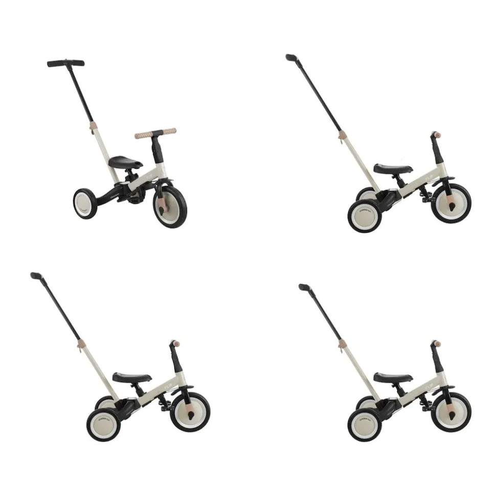 Kikkaboo Dreirad Flip 5 in 1 Stahlrahmen rutschfeste Griffe einstellbar umbaubar beige