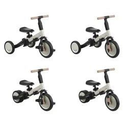 Kikkaboo Dreirad Flip 5 in 1 Stahlrahmen rutschfeste Griffe einstellbar umbaubar beige