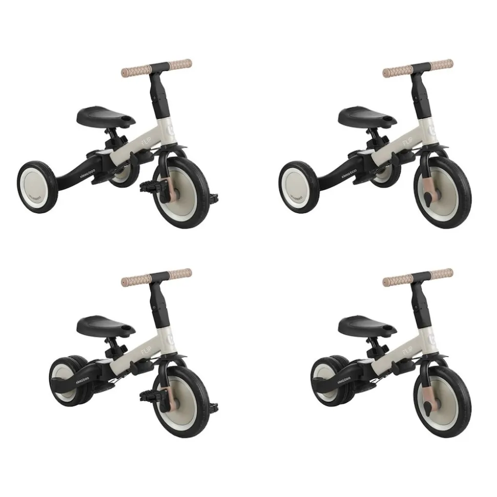 Kikkaboo Dreirad Flip 5 in 1 Stahlrahmen rutschfeste Griffe einstellbar umbaubar beige