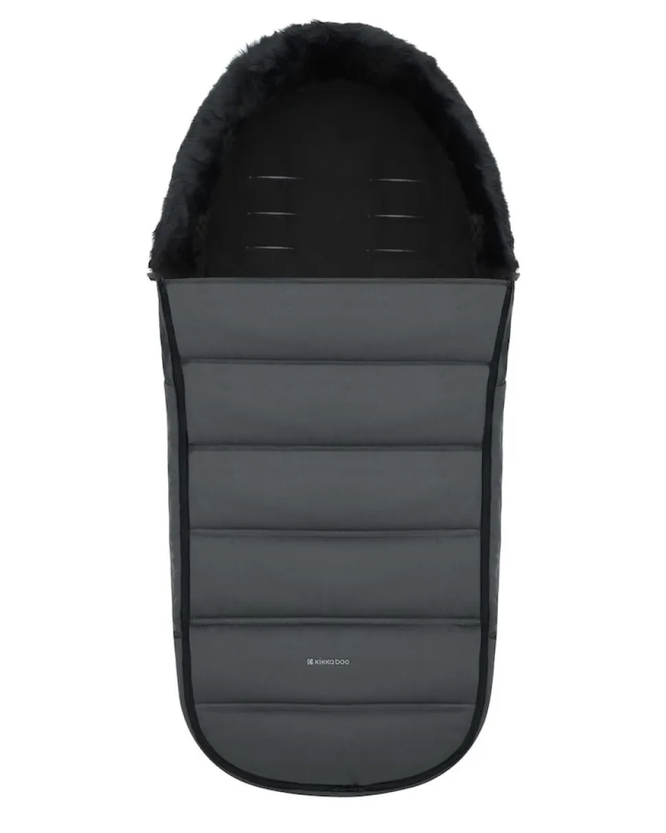 Kikka boo Fußsack Urban für Kinderwagen Reißverschluss Steppdesign Gurtöffnungen grau