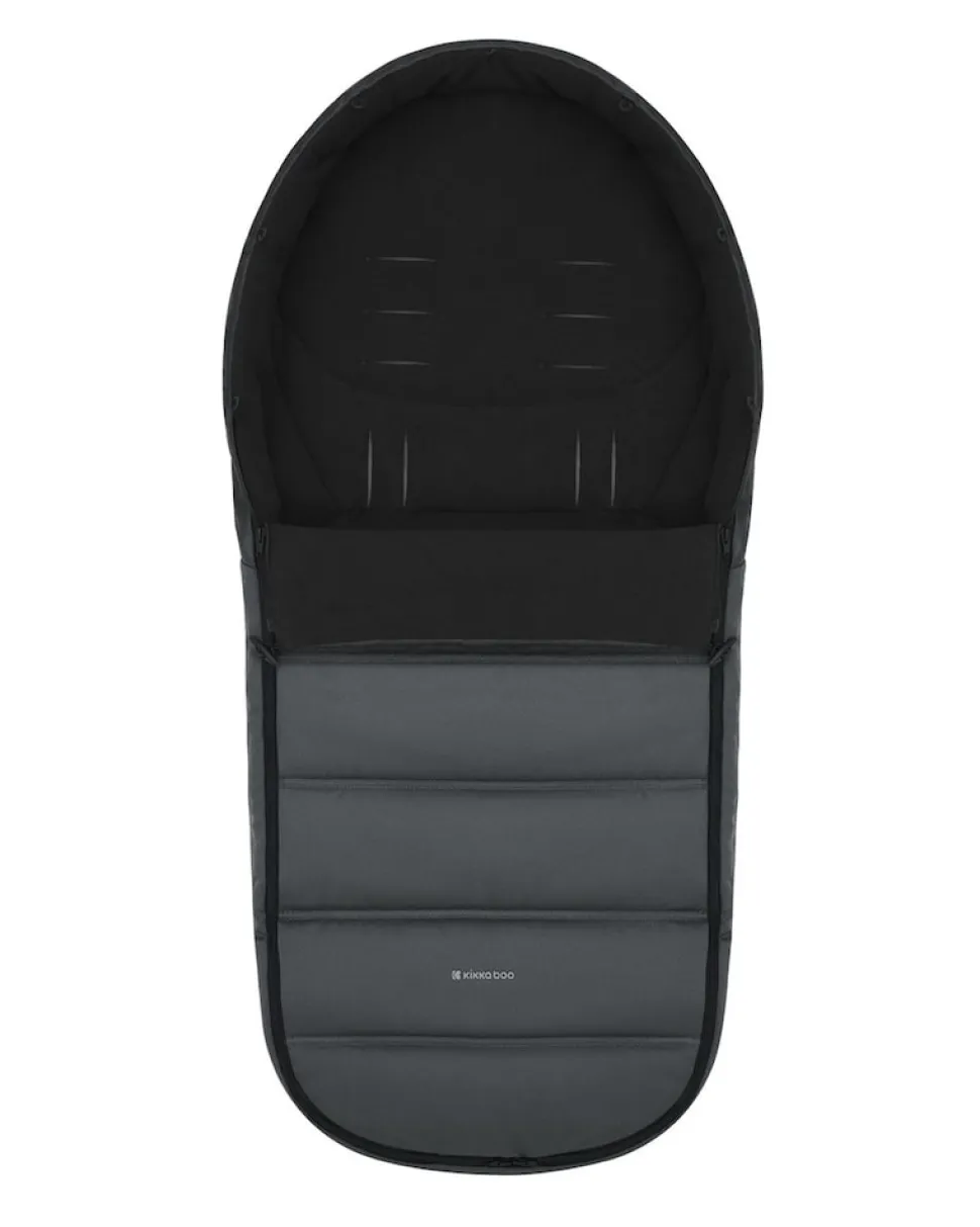 Kikka boo Fußsack Urban für Kinderwagen Reißverschluss Steppdesign Gurtöffnungen grau