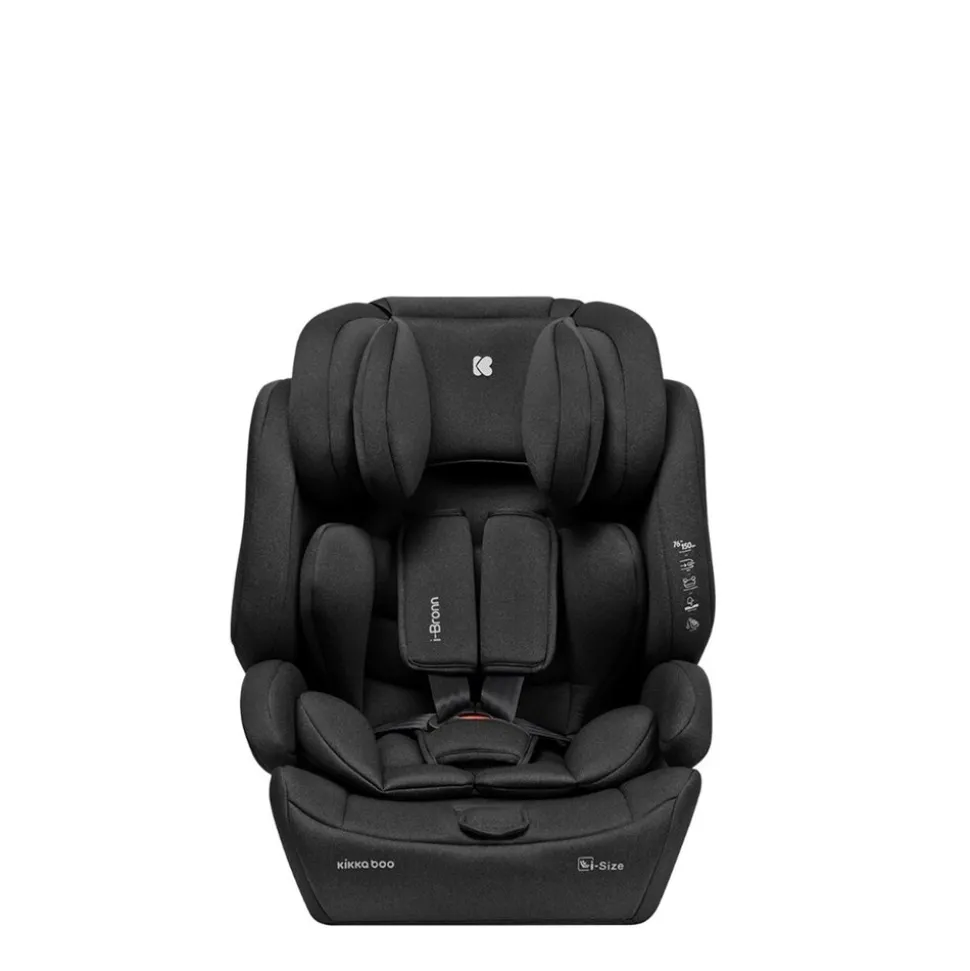 Kikkaboo Kindersitz I-Bronn i-Size (76-150cm) Isofix, Top Tether, Kissen, Gurt schwarz