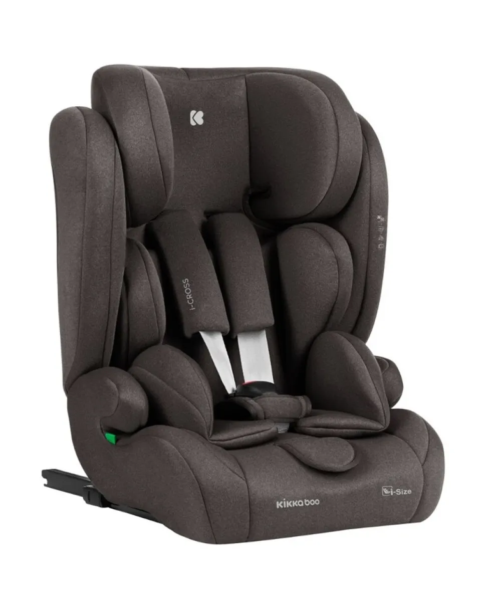 Kikkaboo Kindersitz i-Cross i-Size (76-150cm) Isofix Top Tether Kopfstütze Gurt braun