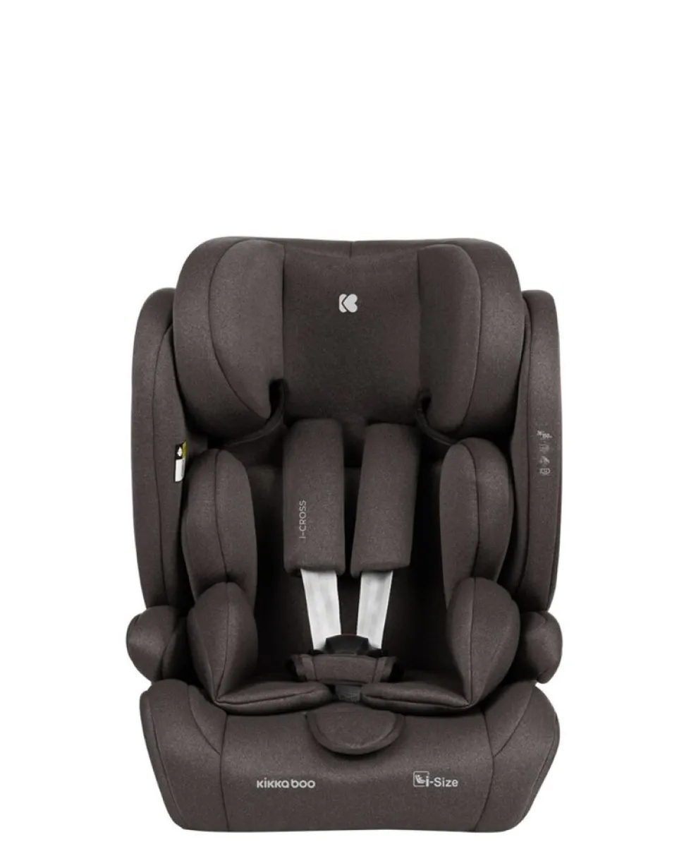 Kikkaboo Kindersitz i-Cross i-Size (76-150cm) Isofix Top Tether Kopfstütze Gurt braun