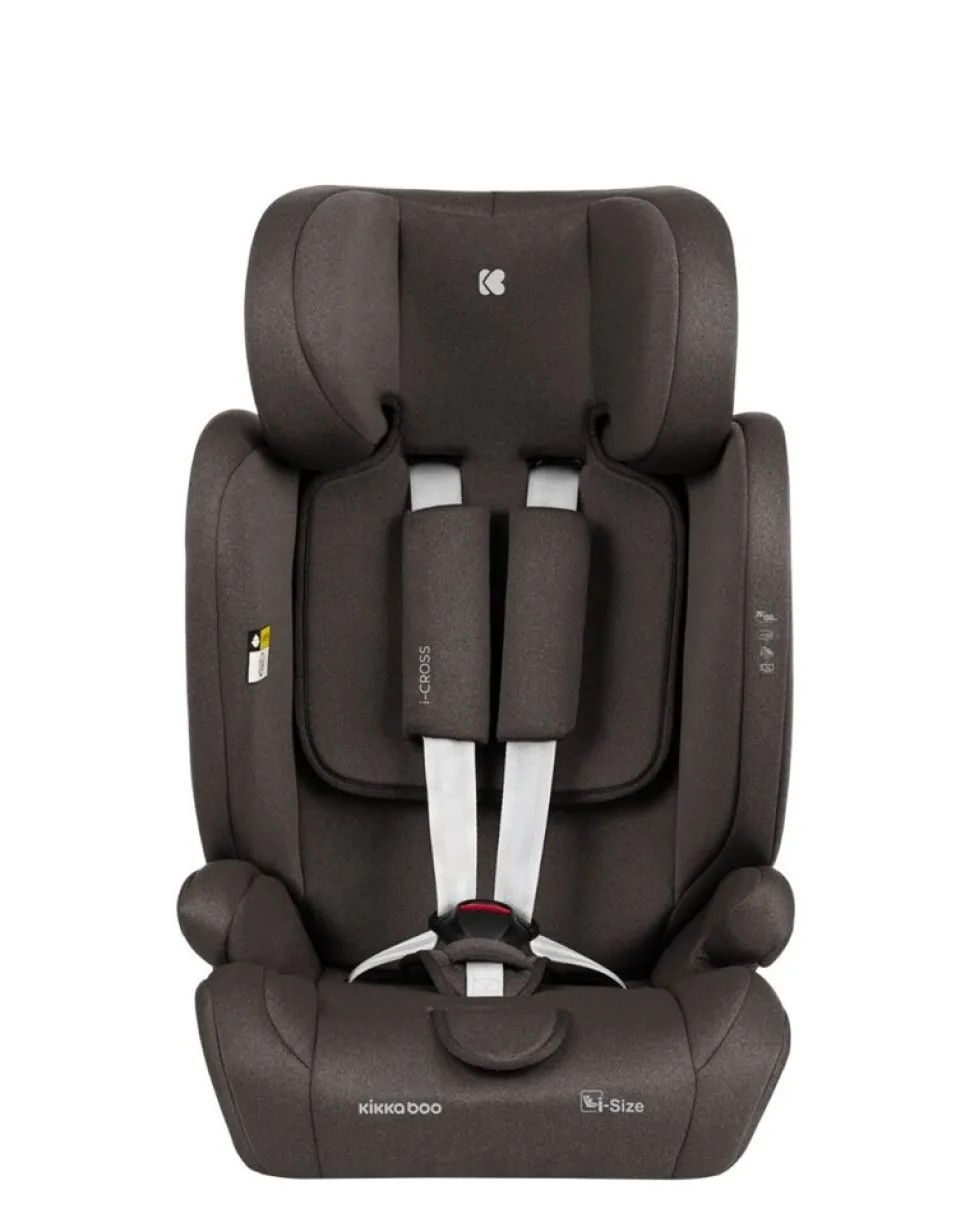Kikkaboo Kindersitz i-Cross i-Size (76-150cm) Isofix Top Tether Kopfstütze Gurt braun