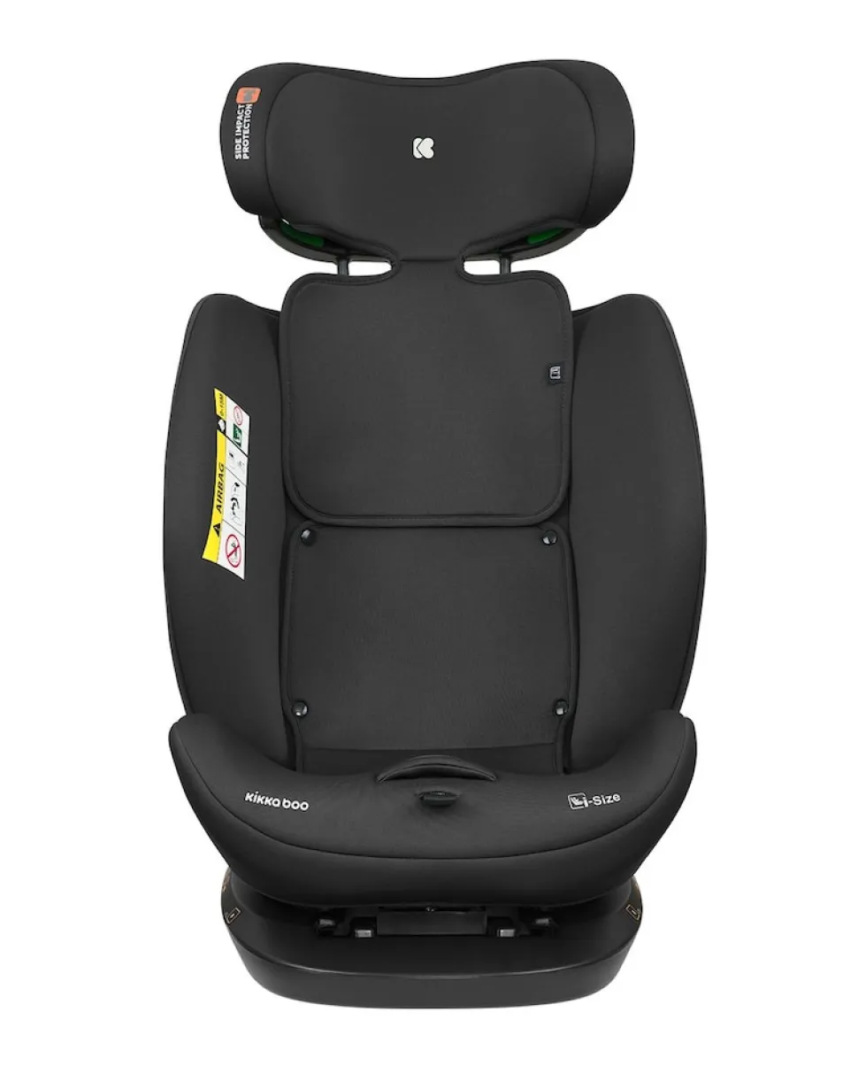 Kikkaboo Kindersitz i-Explore i-Size (40 - 150 cm) verstellbare Kopfstütze, Gurt schwarz uni