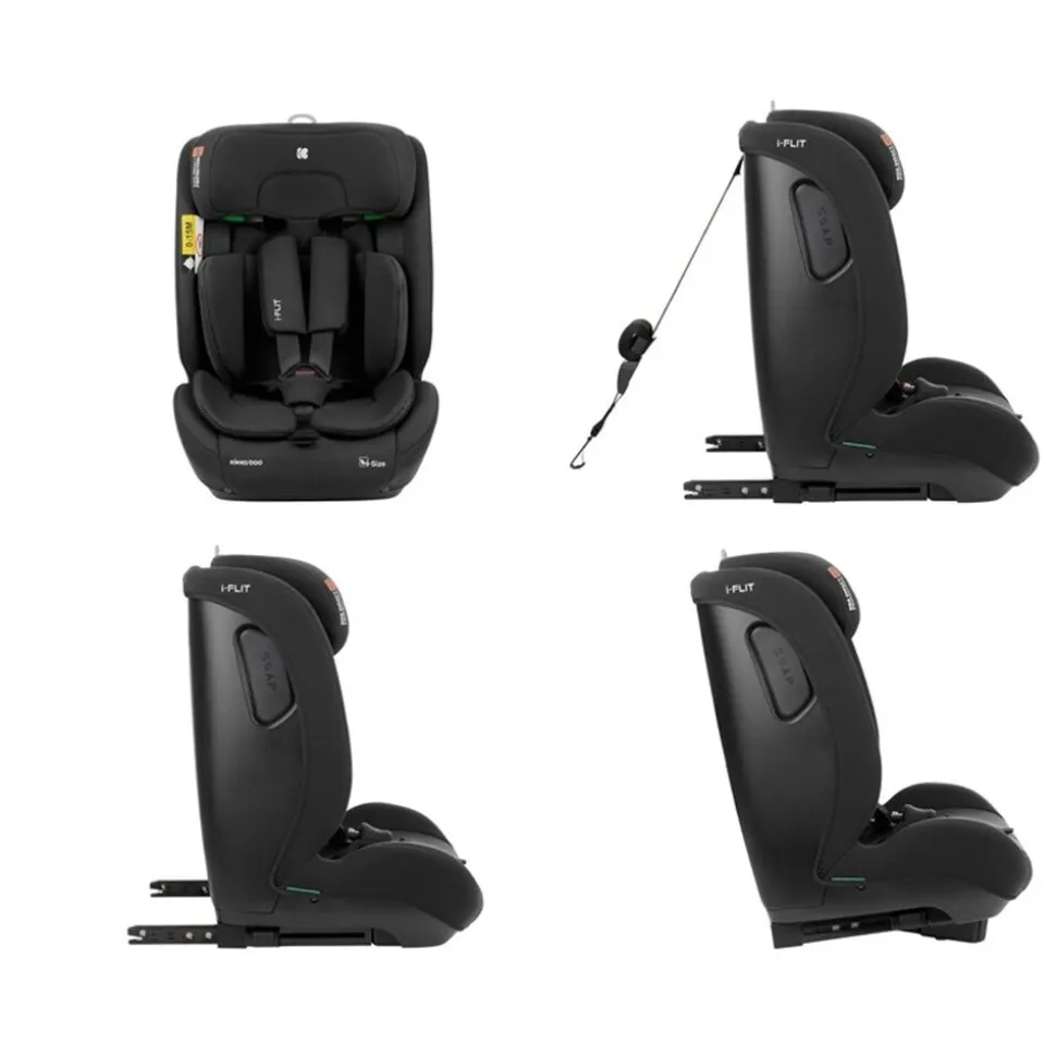 Kikka boo Kindersitz i-Flit i-Size (76-150cm) Isofix Kopfstütze verstellbar SPS schwarz
