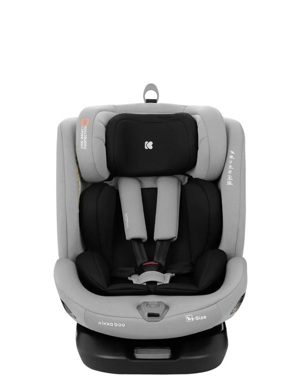 Kikkaboo Kindersitz i-Moove i-Size (40-150cm) Isofix 360-Grad-Drehung Kopfstütze hellgrau