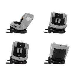 Kikkaboo Kindersitz i-Moove i-Size (40-150cm) Isofix 360-Grad-Drehung Kopfstütze hellgrau