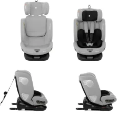 Kikkaboo Kindersitz i-Moove i-Size (40-150cm) Isofix 360-Grad-Drehung Kopfstütze hellgrau