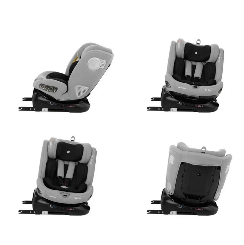 Kikkaboo Kindersitz i-Moove i-Size (40-150cm) Isofix 360-Grad-Drehung Kopfstütze hellgrau