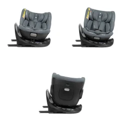 Kikkaboo Kindersitz i-Tour i-Size (40-150 cm) Gruppe 0+/1/2/3, Isofix, drehbar dunkelgrau