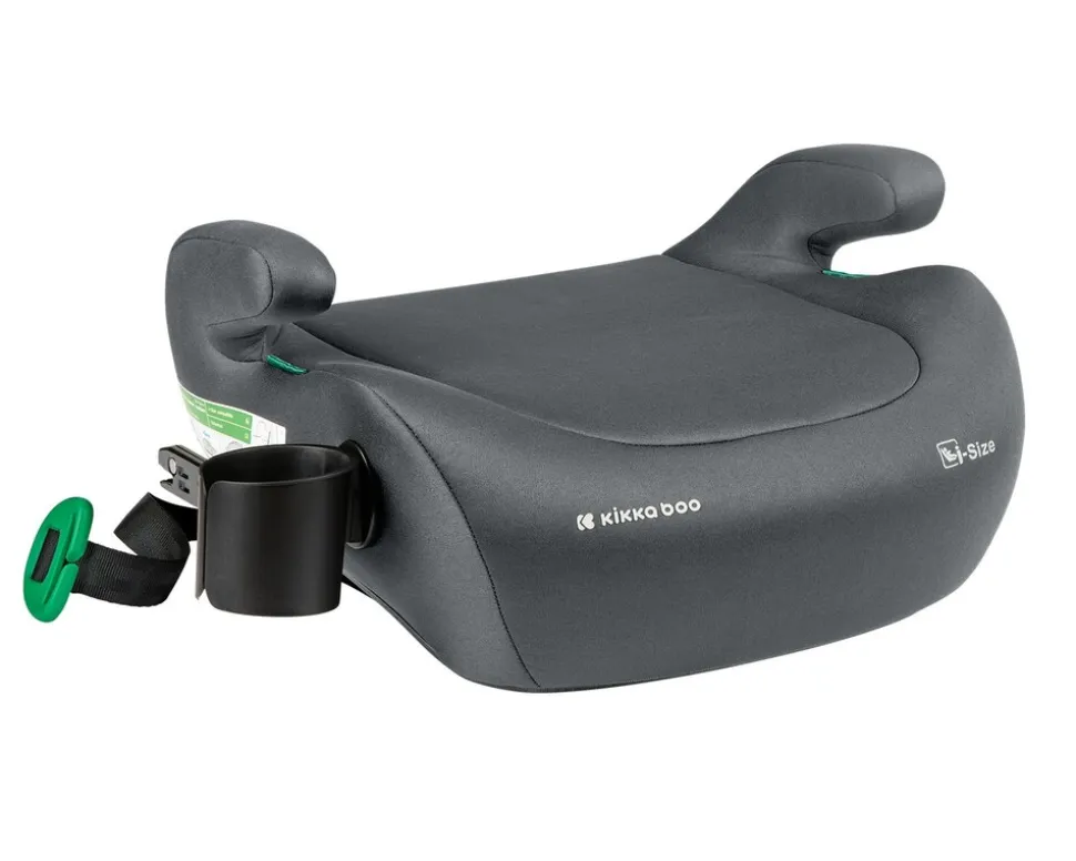 Kikkaboo Kindersitz, Sitzerhöhung i-Tip i-Size (125-150cm) ISOFIX, Armlehne grau dunkelgrau