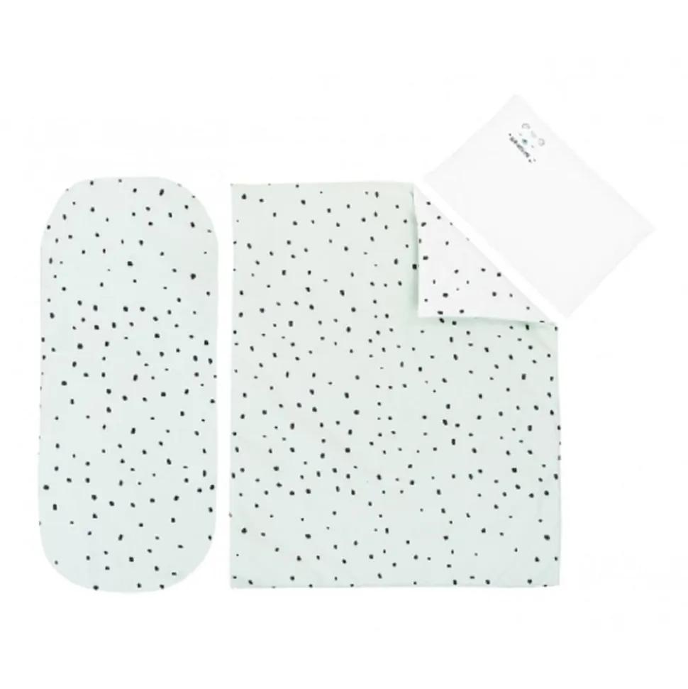 Kikkaboo Kinderwagen Bettwäsche-Set Bär 6tlg Decke 80 x 60 Kissen 35 x 26 Laken grün