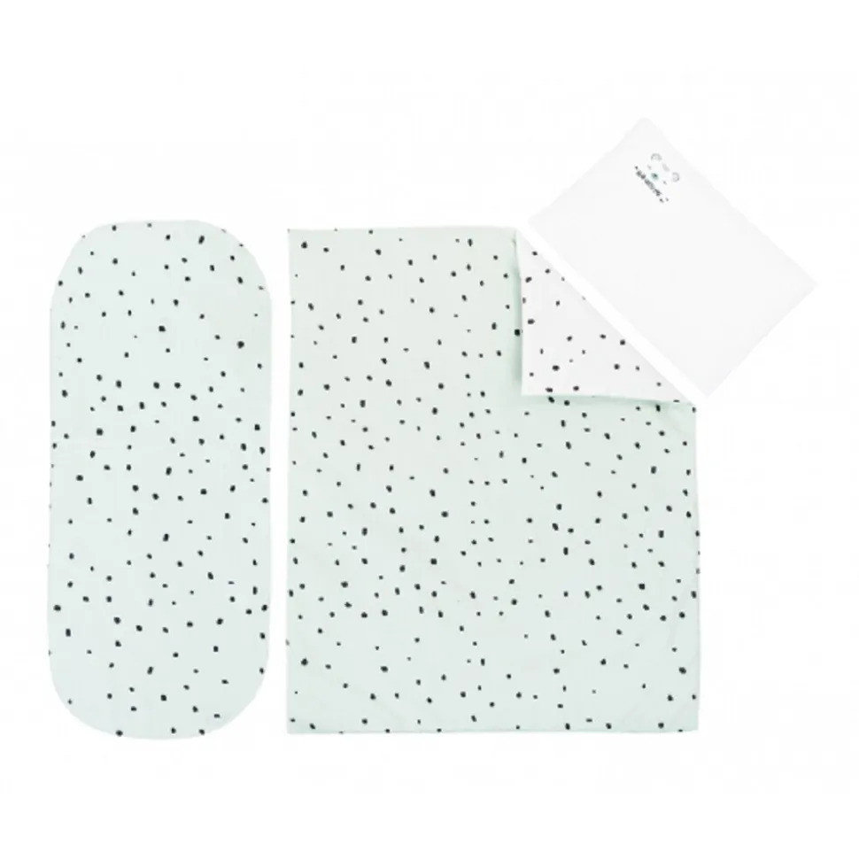 Kikkaboo Kinderwagen Bettwäsche-Set Bär 6tlg Decke 80 x 60 Kissen 35 x 26 Laken grün