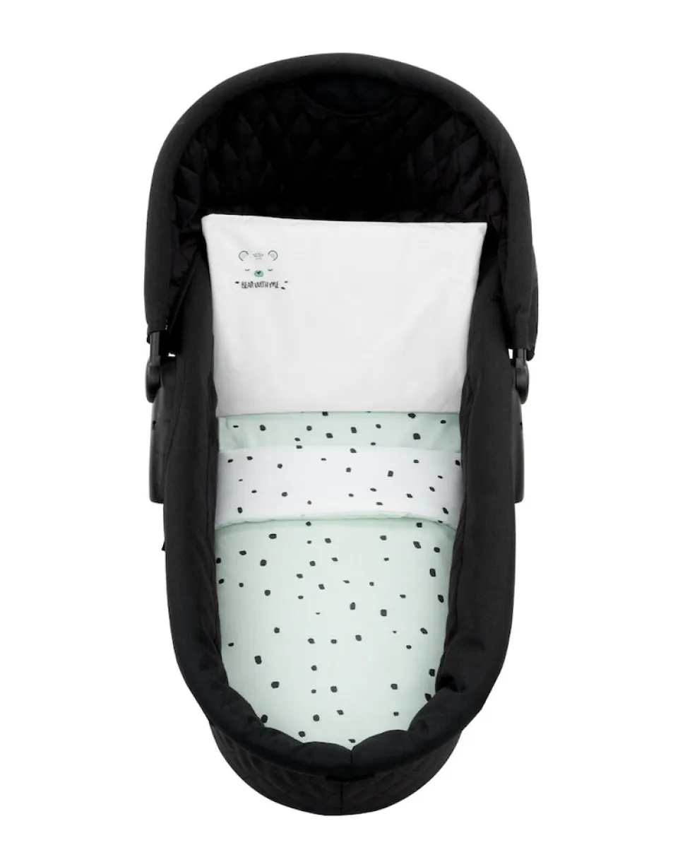 Kikkaboo Kinderwagen Bettwäsche-Set Bär 6tlg Decke 80 x 60 Kissen 35 x 26 Laken grün