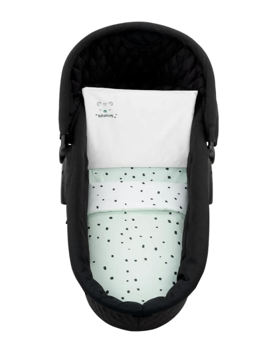 Kikkaboo Kinderwagen Bettwäsche-Set Bär 6tlg Decke 80 x 60 Kissen 35 x 26 Laken grün