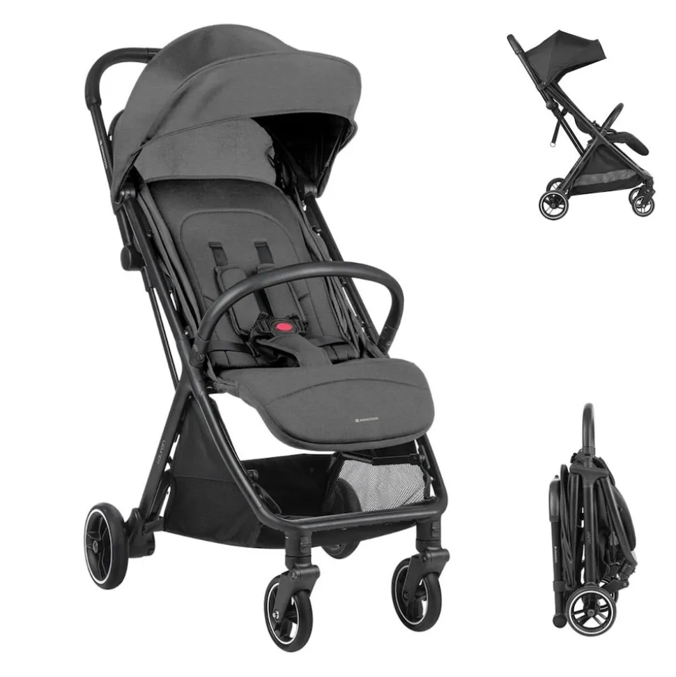 Kikkaboo Kinderwagen Buggy Lauren verstellbar faltbar Aluminiumrahmen bis 22 kg dunkelgrau