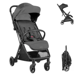 Kikkaboo Kinderwagen Buggy Lauren verstellbar faltbar Aluminiumrahmen bis 22 kg dunkelgrau