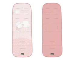 Kikkaboo Kinderwagen-Einlage Kindermotive, beidseitig verwendbar, Sitzauflage rosa