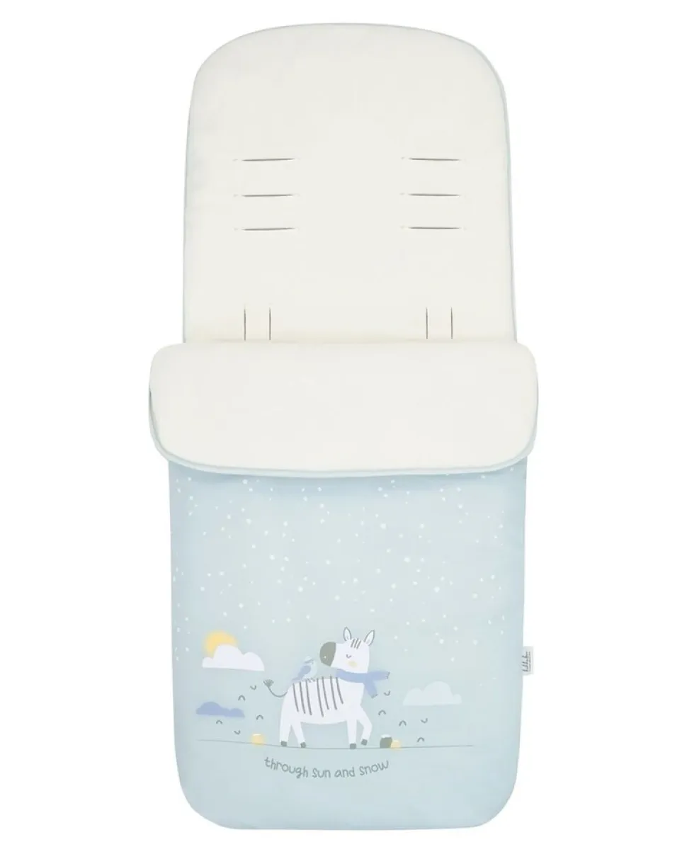Kikkaboo Kinderwagen Fußsack Polar Friends Reißverschluss warmes Fleecefutter hellblau