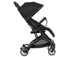 Kikkaboo Kinderwagen Miley mit Fußsack, Fußstütze verstellbar, klappbar, Korb schwarz gemustert