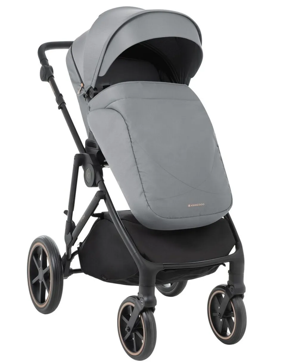 Kikkaboo Kinderwagen Thea 2 in 1 EVA-Räder verstellbarer Schiebegriff Babywanne grau