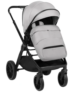 Kikkaboo Kinderwagen Tiffany 2 in 1 Babywanne, Sportsitz, Wickeltasche, PU-Räder grau