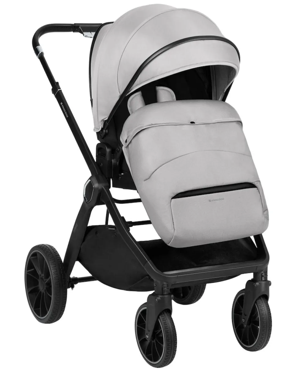 Kikkaboo Kinderwagen Tiffany 2 in 1 Babywanne, Sportsitz, Wickeltasche, PU-Räder grau