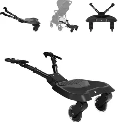 Kikkaboo Kinderwagen Trittbrett Ally universal Stoßdämpfer Kinderwagenaufsatz schwarz