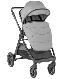 Kikka boo Kombikinderwagen Ava 3 in 1 Babywanne, Babyschale, Gummiräder, Tasche grau