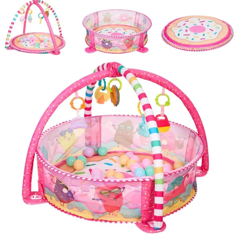 Kikka boo Spielbogen 30 Bälle Krabbeldecke Bällebad abnehmbare Spielzeuge rosa pink
