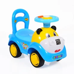 Kinderauto, Rutscher Laufhilfe Super Car lustiges Design, Melodien, Rückenlehne blau