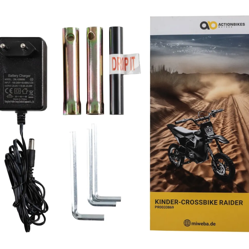 Kinder Crossbike Raider, Kinder Elektromotorrad, maximale Sicherheitsstandards, ab 8 Jahren
