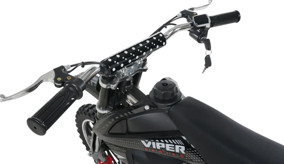 Kinder-Crossbike Viper, Elektro-Kindermotorrad, 1000 Watt, bis 24 km/h, Scheibenbremsen, ab 8 Jahren (Schwarz)