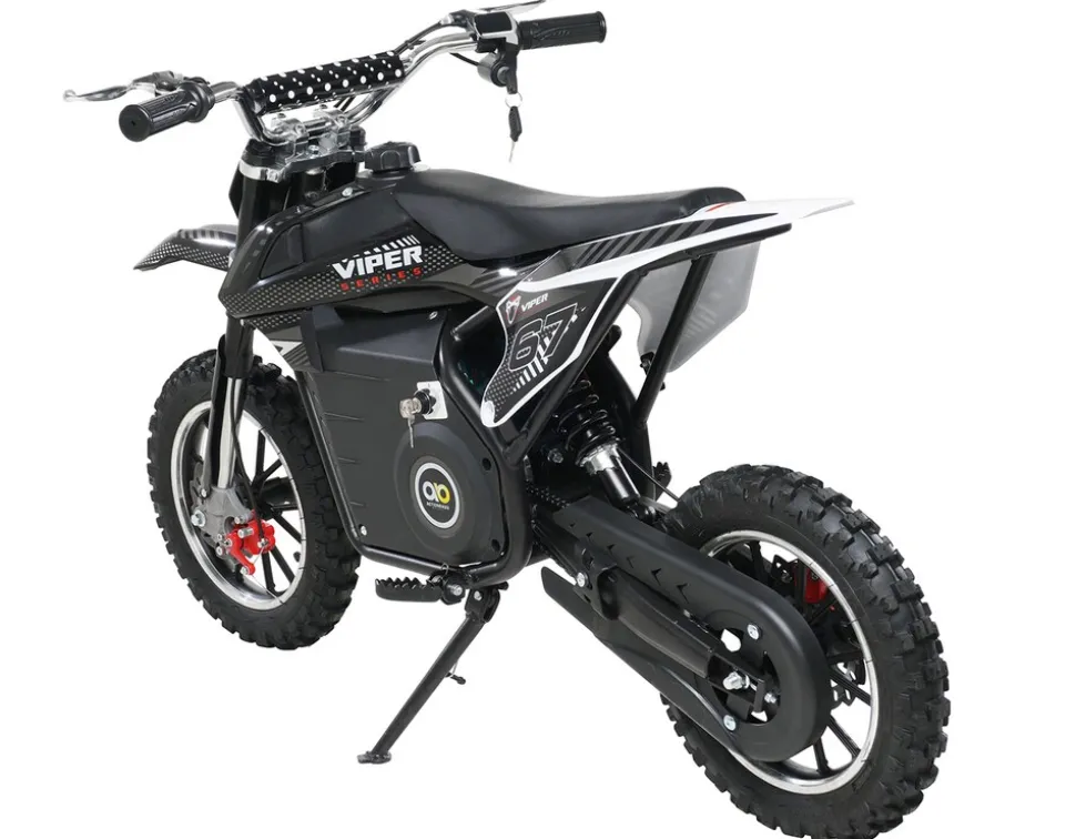 Kinder-Crossbike Viper, Elektro-Kindermotorrad, 1000 Watt, bis 24 km/h, Scheibenbremsen, ab 8 Jahren (Schwarz)