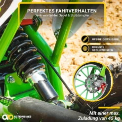 Kinder-Crossbike Viper, Elektro-Kindermotorrad, 1000 Watt, bis 24 km/h, Scheibenbremsen, ab 8 Jahren (Schwarz)