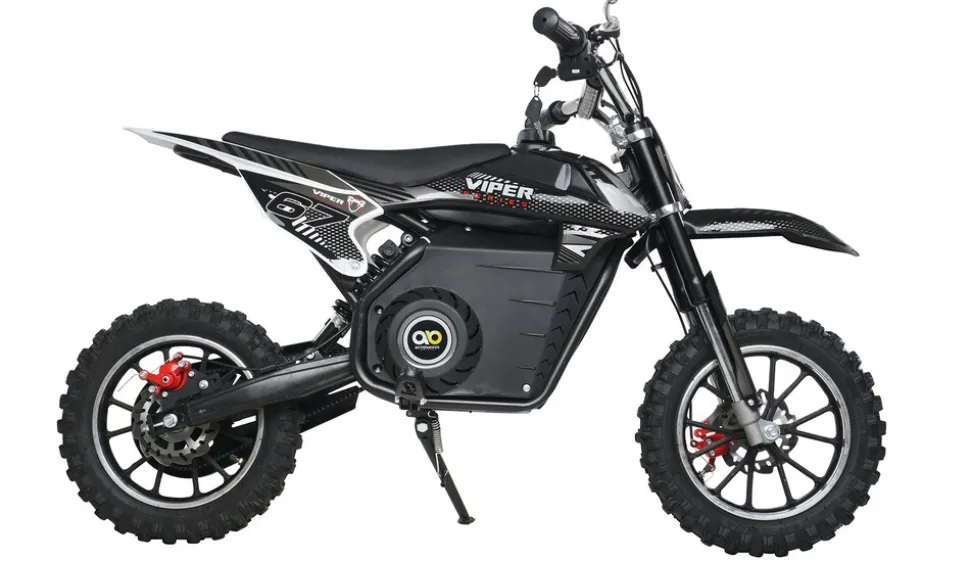 Kinder-Crossbike Viper, Elektro-Kindermotorrad, 1000 Watt, bis 24 km/h, Scheibenbremsen, ab 8 Jahren (Schwarz)
