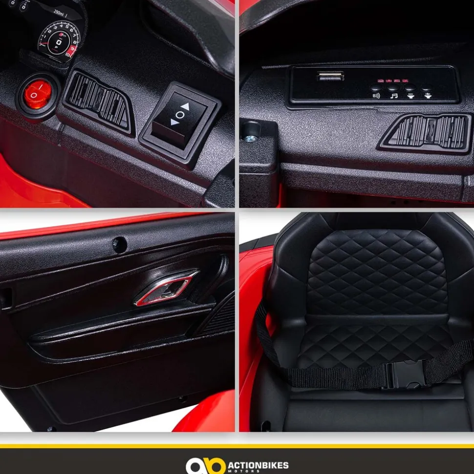 Kinder-Elektroauto Audi R8 Spyder lizenziert, 60 Watt, LED-Scheinwerfer, Musik, Hupe, Fernbedienung, (Schwarz)