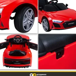 Kinder-Elektroauto Audi R8 Spyder lizenziert, 60 Watt, LED-Scheinwerfer, Musik, Hupe, Fernbedienung, (Schwarz)
