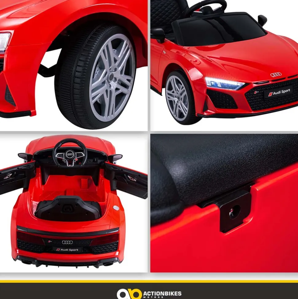 Kinder-Elektroauto Audi R8 Spyder lizenziert, 60 Watt, LED-Scheinwerfer, Musik, Hupe, Fernbedienung, (Schwarz)