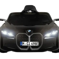 Kinder-Elektroauto BMW i4, Fernbedienung, LED-Beleuchtung, Soft-Start-Funktion (Schwarz)