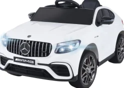 Kinder-Elektroauto Mercedes AMG GLC 63S Coupé, 4x4-Antrieb, Fernbedienung, 140 Watt, LED, EVA-Reifen (Weiß)