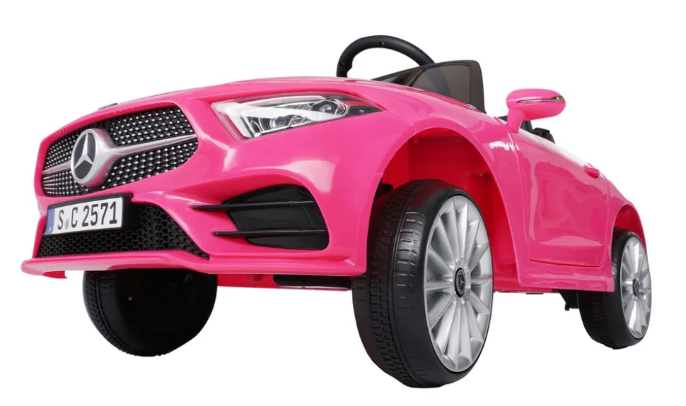 Kinder-Elektroauto Mercedes-Benz CLS 350 Coupé, lizenziert, 2 x 20 Watt Motoren, LED-Scheinwerfer (Pink)