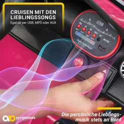 Kinder-Elektroauto Mercedes-Benz CLS 350 Coupé, lizenziert, 2 x 20 Watt Motoren, LED-Scheinwerfer (Pink)