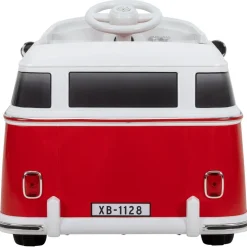 Kinder-Elektroauto VW T1 Camper Bus, Bremsautomatik, 3-5 km/h, Soft-Start, LED, Fernbedienung
