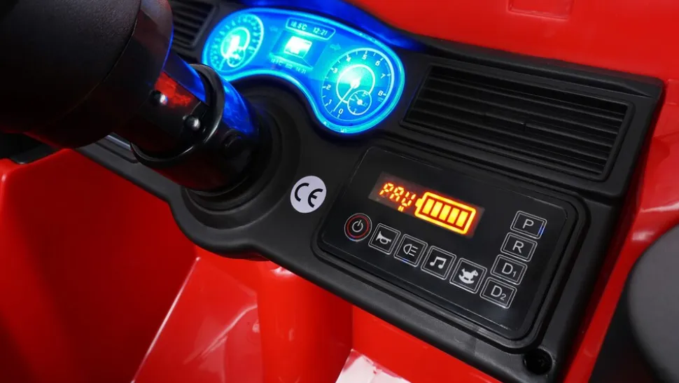 Kinder-Elektro-Feuerwehrauto SX1818, Spritze, Sirene, Blaulicht, 70 Watt, Servolenkung, Bluetooth